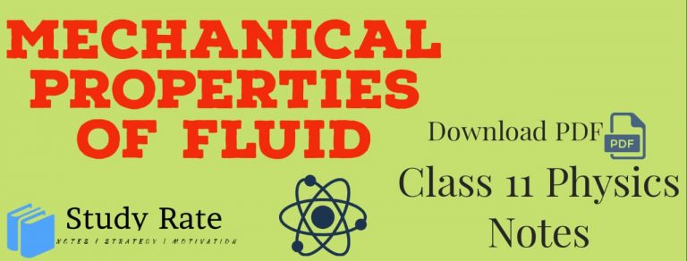 Mechanical Properties of Fluids Notes Class 11 Physics Notes - Download ...